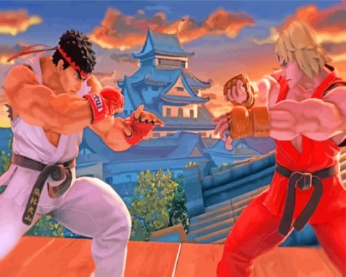 Street Fighter Ryu Ken Paint By Numbers