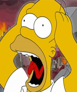 The Simpsons Screaming Homer Paint By Numbers