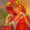 Woman With Fruits Hat Paint By Numbers