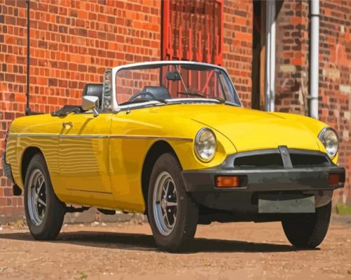 Yellow Mg Roadster Paint By Numbers