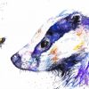 Abstract Badger With Bee Paint By Numbers