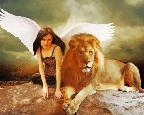 Angel And Lion Paint By Numbers