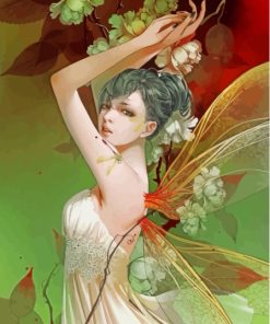 Anime Fairy With Flowers Paint By Numbers