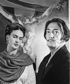 Black And White Frida Salvador Dali Paint By Numbers