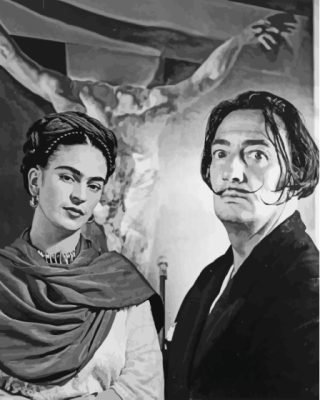 Black And White Frida Salvador Dali Paint By Numbers