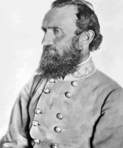 Black And White Commander Stonewall Jackson Paint By Numbers