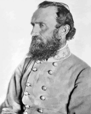 Black And White Commander Stonewall Jackson Paint By Numbers