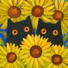 Black Cats And Sunflowers Paint By Numbers