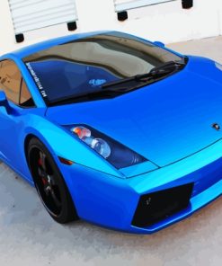 Blue Metallic Lamborghini Paint By Numbers