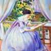 Borisov Musatov Lady Embroidering Paint By Numbers