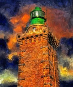 Brick Lighthouse With Green Head Art Paint By Numbers
