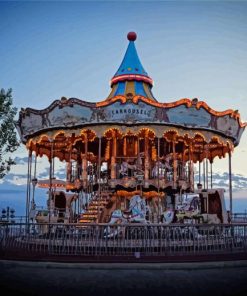 Carrousel In Mount Tibidabo Hill Paint By Numbers