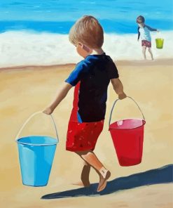 Child On Beach Paint By Numbers