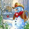 Cowboy Snowman Paint By Numbers