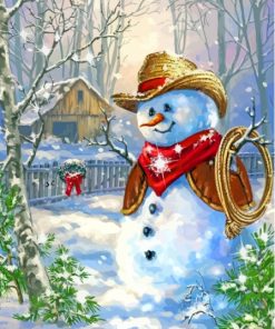 Cowboy Snowman Paint By Numbers