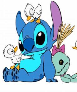 Cute Stitch With Ducks Paint By Numbers