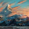 Erebor Mountains At Sunset Paint By Numbers