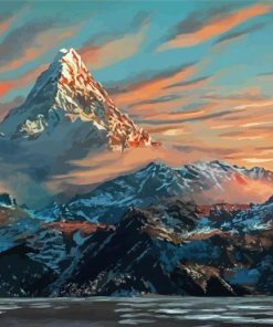 Erebor Mountains At Sunset Paint By Numbers