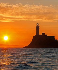 Fastnet Lighthouse At Sunset Paint By Numbers