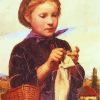 Girl Knitting Albert Anker Paint By Numbers