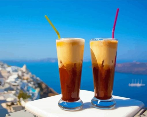 Greece Coffee Paint By Numbers