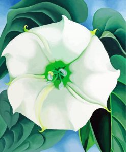 Green White Flower Paint By Numbers