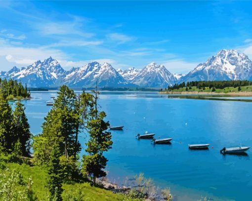 Jackson Lake Grand Teton National Park Paint By Numbers