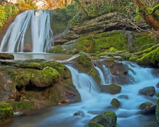 Malham Janets Foss Waterfall Paint By Numbers