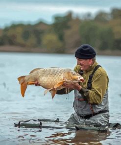 Man Carp Fishing Paint By Numbers