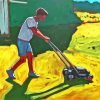 Man Mowing Grass Paint By Numbers