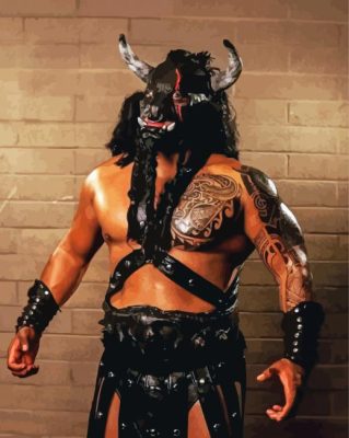 Mexican Professional Wrestler Black Taurus Paint By Numbers