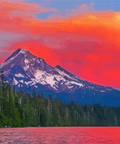 Mt Hood Lost Lake At Sunset Paint By Numbers