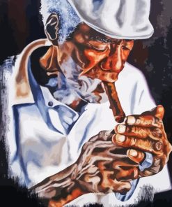 Old African Man And Cigar Paint By Numbers