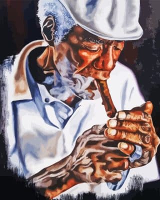 Old African Man And Cigar Paint By Numbers