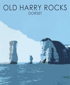 Old Harry Rocks Dorset Poster Paint By Numbers