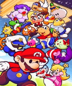 Paper Mario Video Game Characters Paint By Numbers