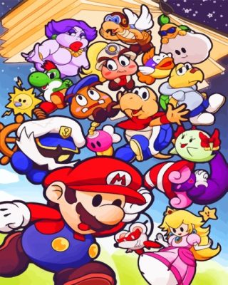 Paper Mario Video Game Characters Paint By Numbers