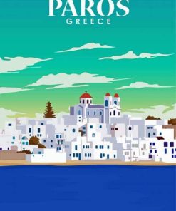 Paros Greece Poster Paint By Numbers