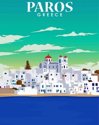 Paros Greece Poster Paint By Numbers