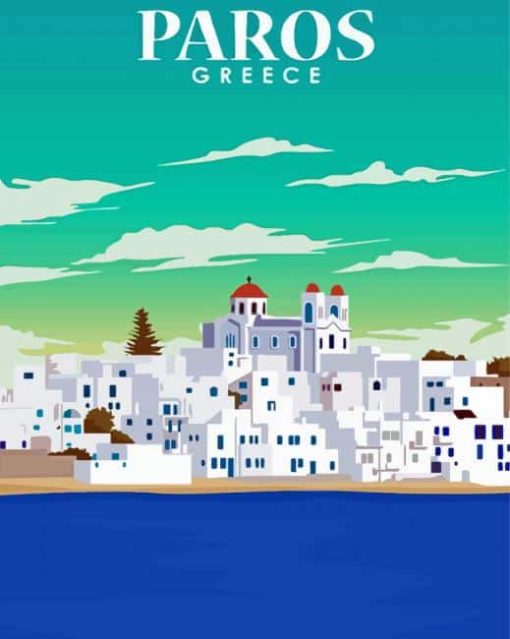 Paros Greece Poster Paint By Numbers