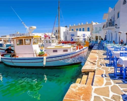 Paros Island Harbour Paint By Numbers