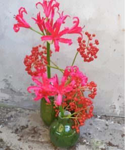 Pink Nerine Vases Paint By Numbers