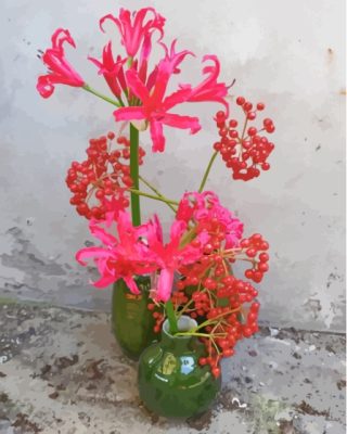 Pink Nerine Vases Paint By Numbers