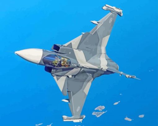 Saab JAS 39 Gripen Paint By Numbers