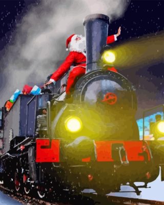 Santa Train Paint By Numbers