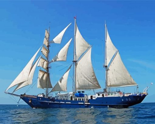 Square Rigger Sailing Ship Paint By Numbers