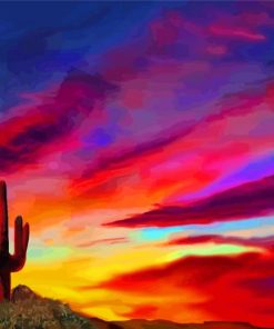 Sunset Arizona Art Paint By Numbers