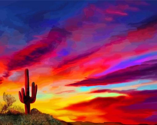 Sunset Arizona Art Paint By Numbers