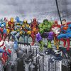 Superheroes Lunch Atop Of A Skyscraper Paint By Numbers