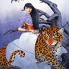 Surrealist Woman Riding Tiger Paint By Numbers